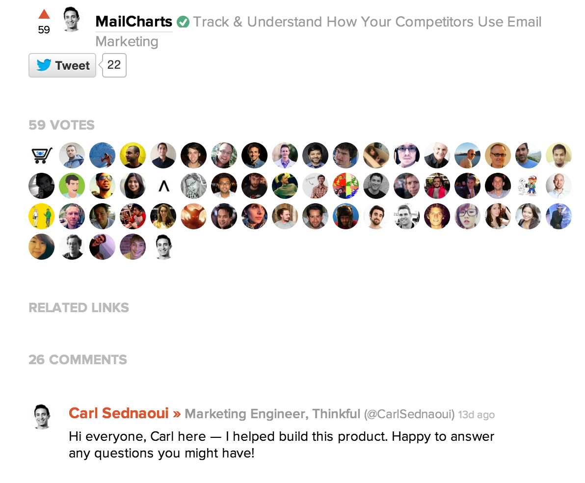 mailcharts product hunt