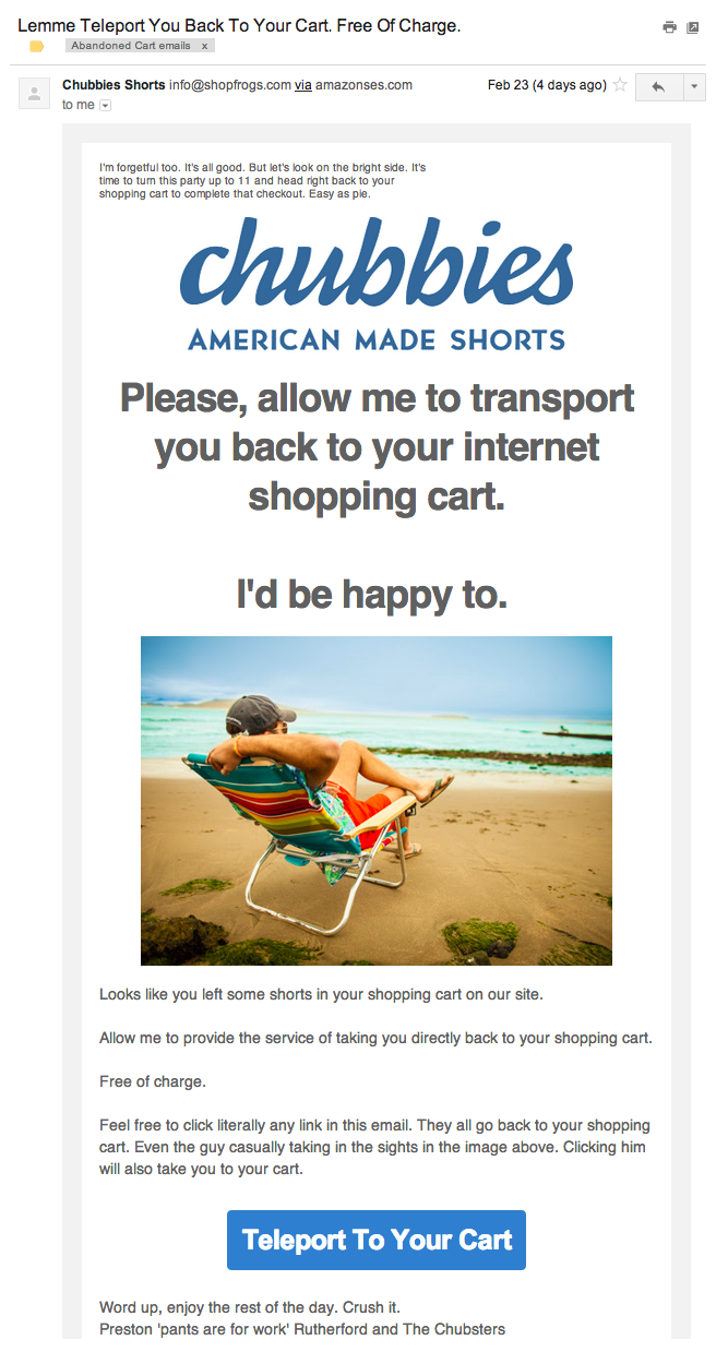 ecommerce cart abandonment emails