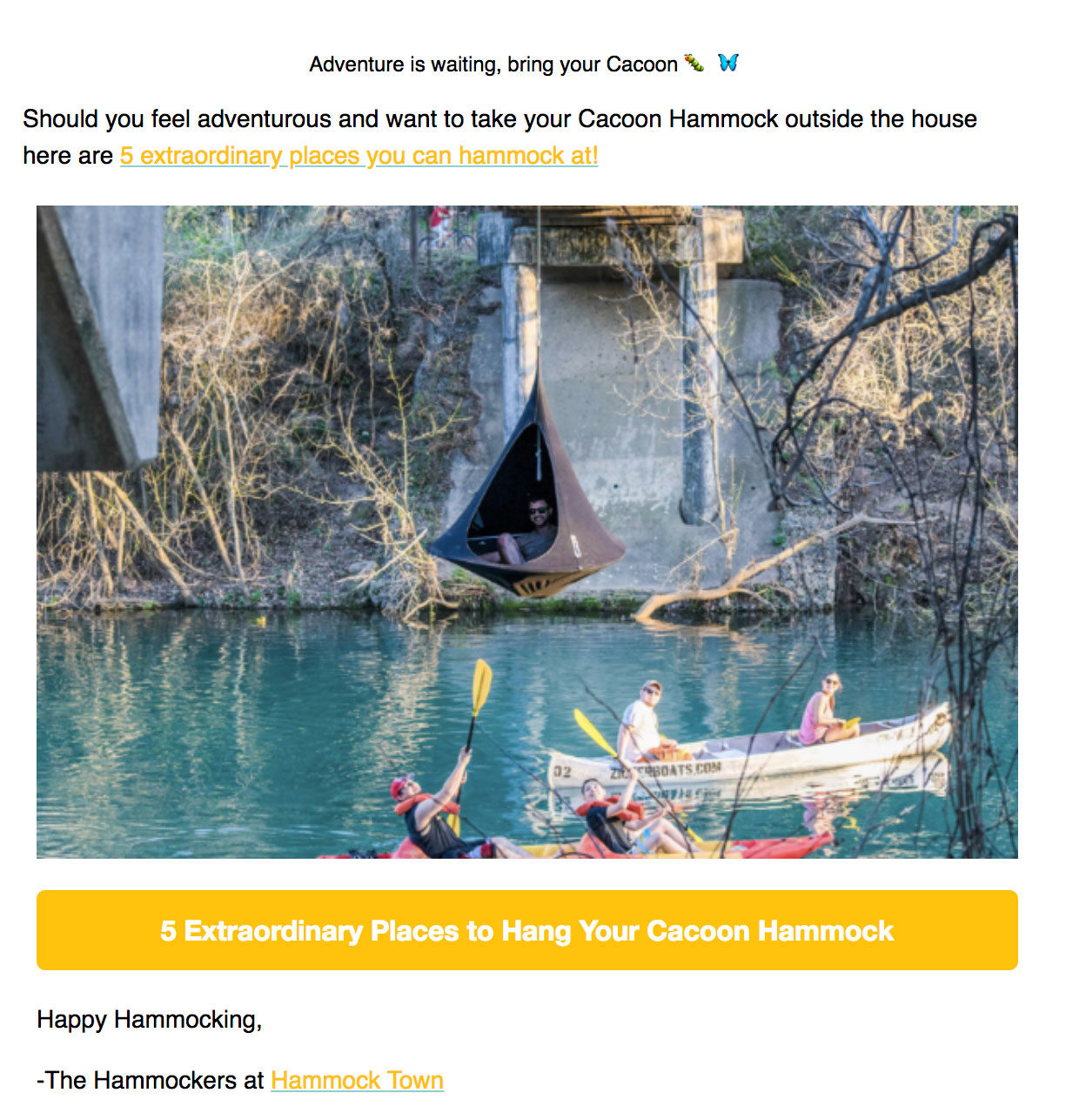 hammock town ecommerce emails