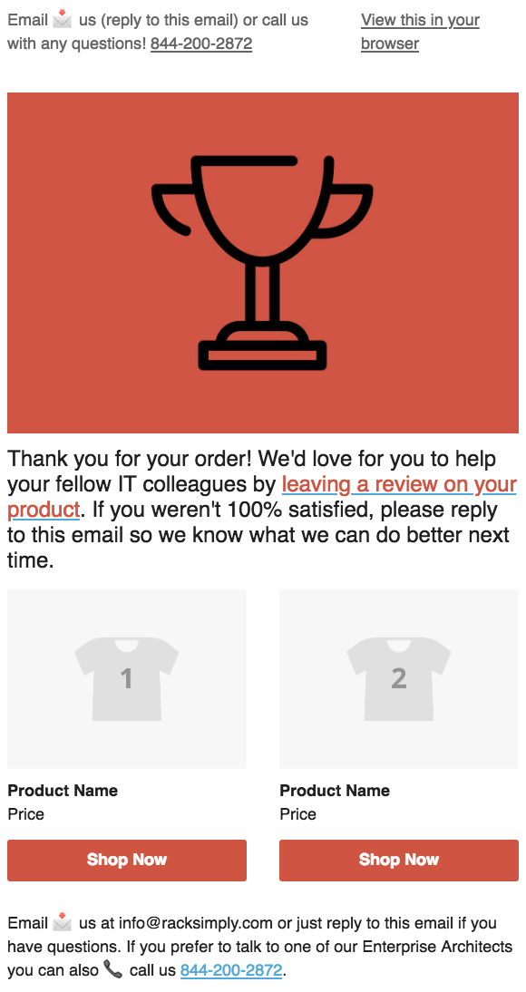 product review emails mailchimp